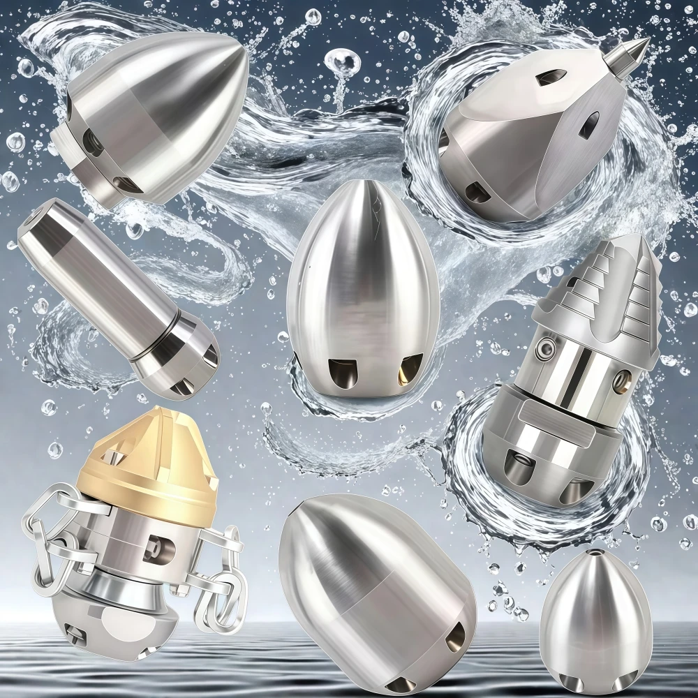 

40L~110L"G1/2 Inch Sewer Jetter Nozzle Stainless Steel Nozzle Pipeline Cleaning Tools High Pressure Cleaning Machine Accessories