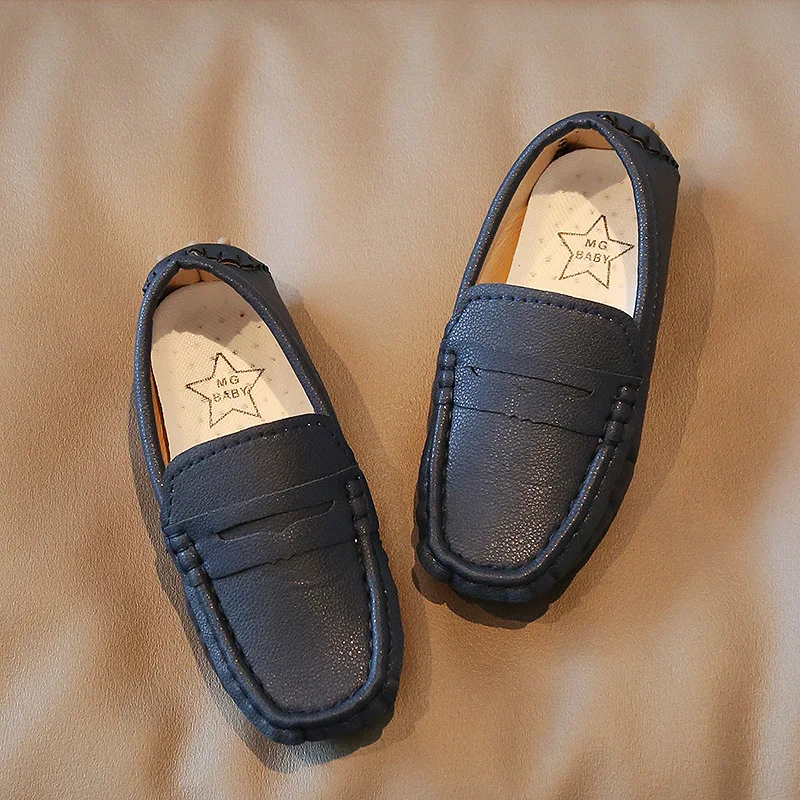 2023 Spring and Autumn Children Moccasin Shoes for Boys Soft Simple Light Casual Britain Style Breatheable Slip-on Baby Flats