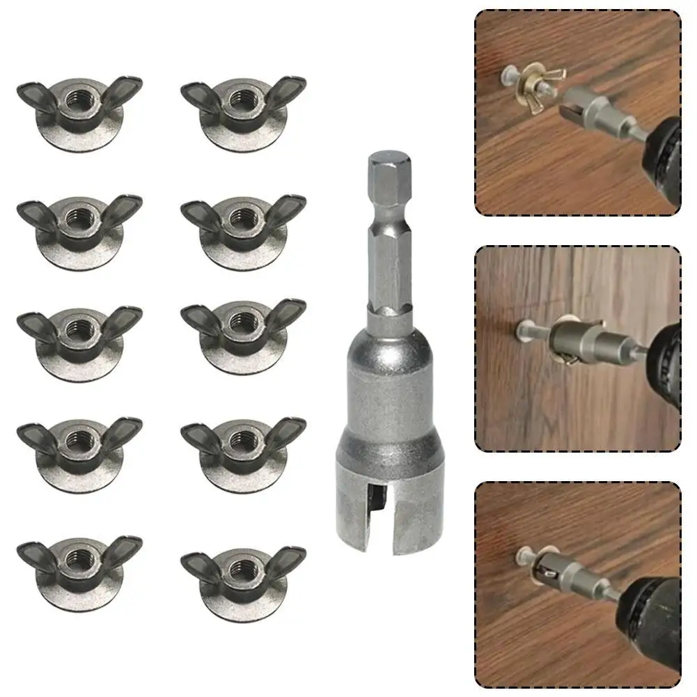 Wing Nut Socket Alloy Wing Nut Driver And Hurricane Wing Nuts Hurricane Shutter Drill Bit Wing Nut Drill Attachment