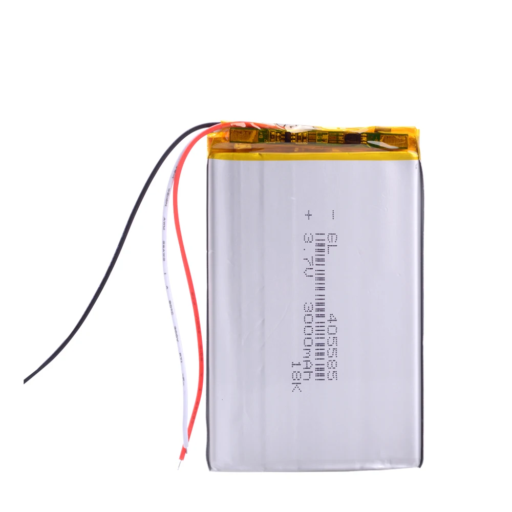 

10pcs/Lot 3 line 3.7V,3000mAH 405585 Polymer lithium ion / Li-ion battery for tablet pc BANK,GPS,mp3,mp4