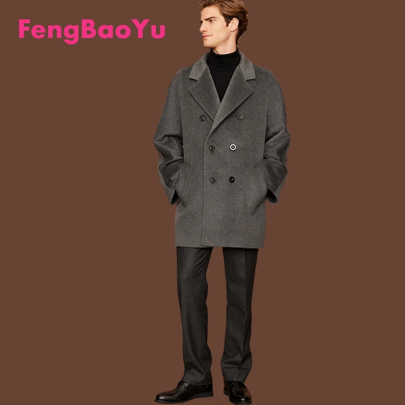 

Мужское пальто Fengbaoyu из 70% кашемира и 30% шерсти, двустороннее, элегантное, для делового повседневного стиля, осенне-зимняя коллекция
