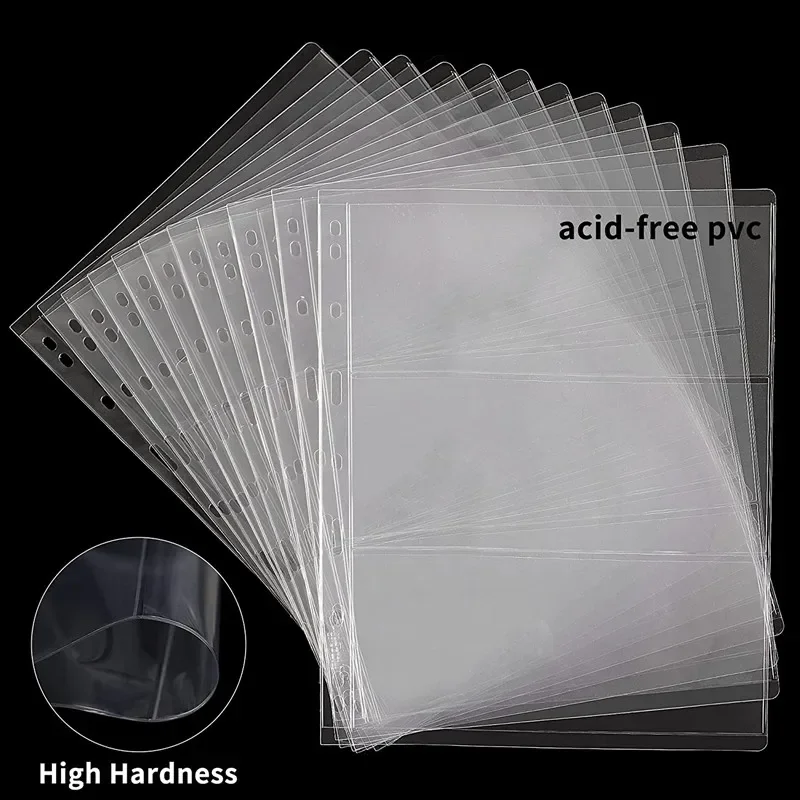 10pcs Single Side for Stamp Collection Inserts Stamp Collection Binder Money Banknote Loose Leaf Sheet Album