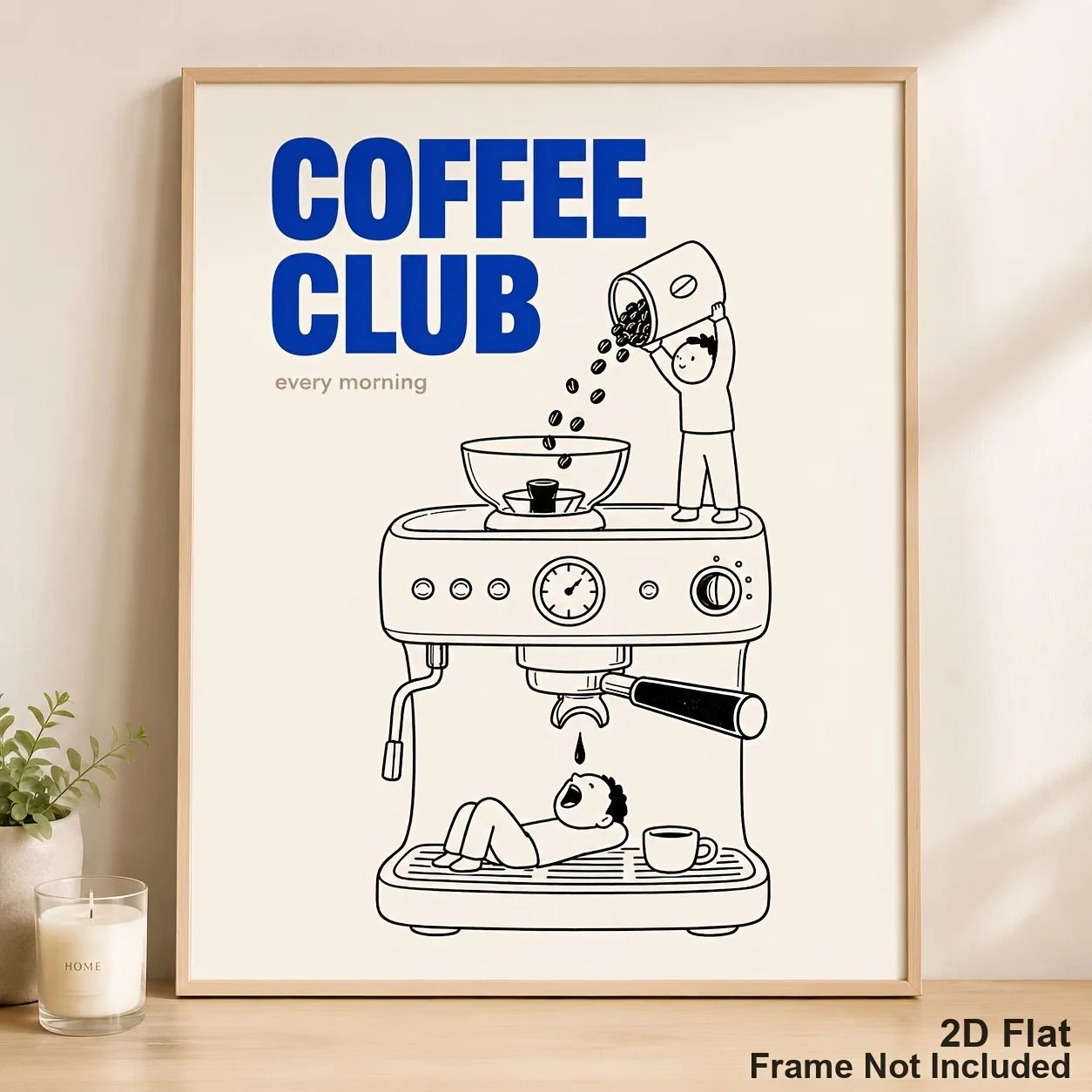 Modern Coffee Club Funny Espresso Machine Wall Art Print Canvas Painting Poster Picture For Living Room,Bedroom Home Decor