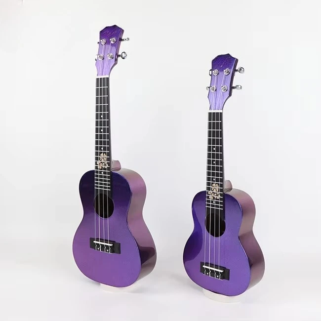 High Gloss Purple Paint Ukulele Portable Sapele 21 Inch Ukulele for Beginner