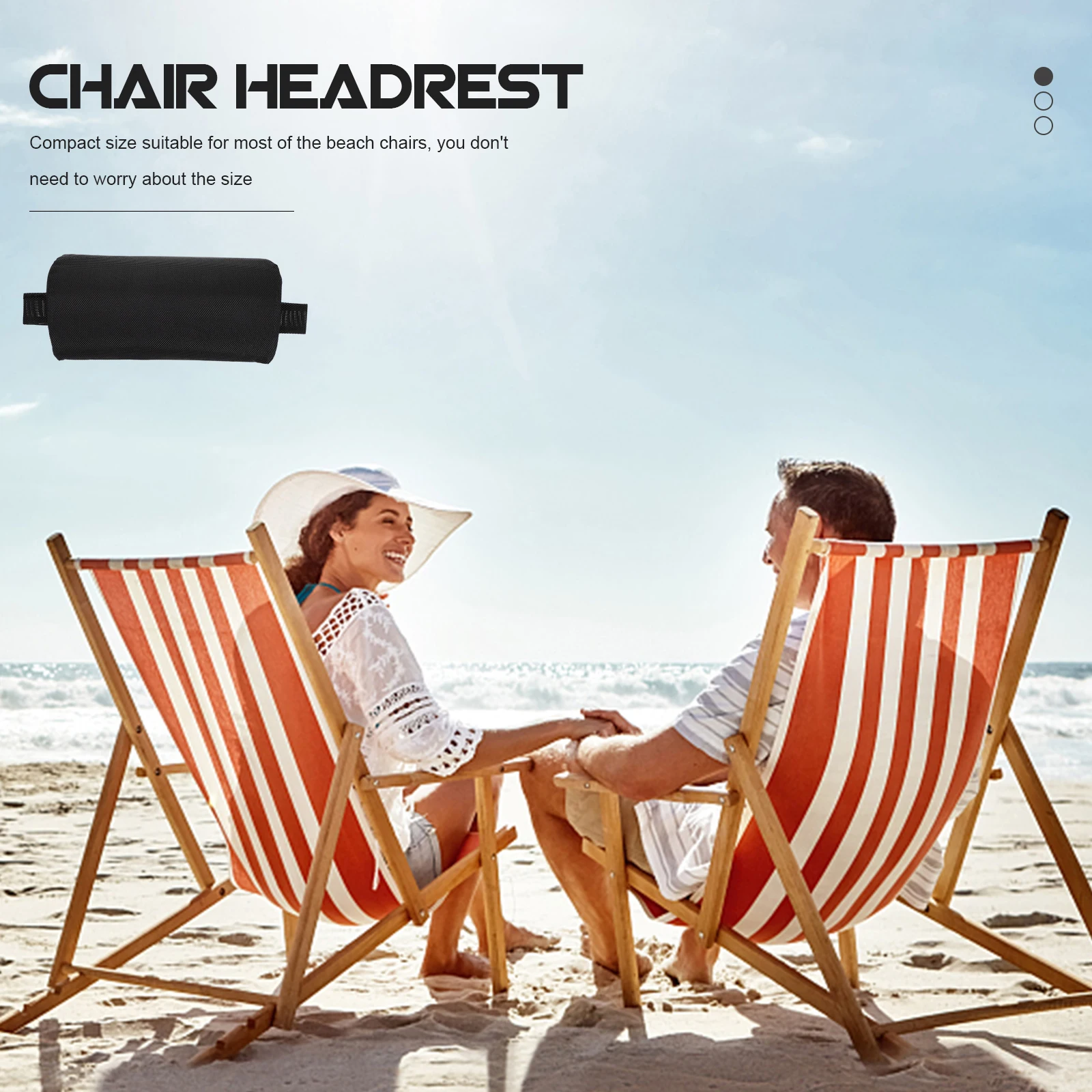 

Beach Chair Headrest Foldable Pillow Sponge Cushion Outdoor Furniture Deck Chairs Travel Sofa Compact Size Suitable Most Beach
