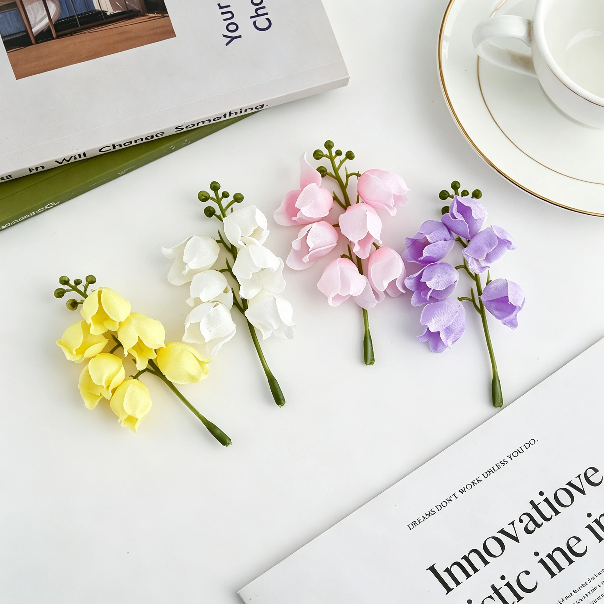 10/20 Stück künstliche Blumenköpfe aus Seide, Canterbury Bell, für Zuhause, Zimmer, Tischdekoration, Hochzeitskranz, Garten, Hof, Bogen, DIY-Geschenk, Süßigkeitenbox – Detail 5