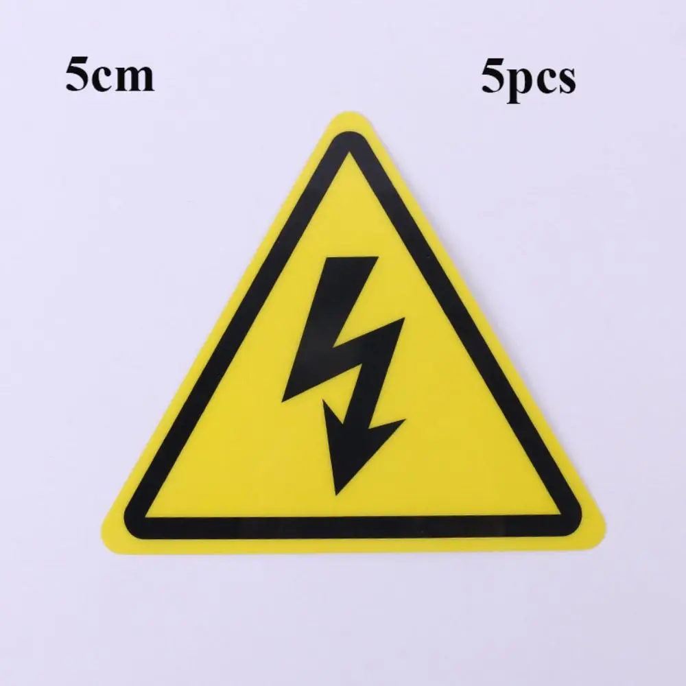 5pcs New Yellow Warning Sticker 3.6/5/8/10/15cm Accessories Electrical Shock Hazard Adhesive Labels Danger Forelectric Box