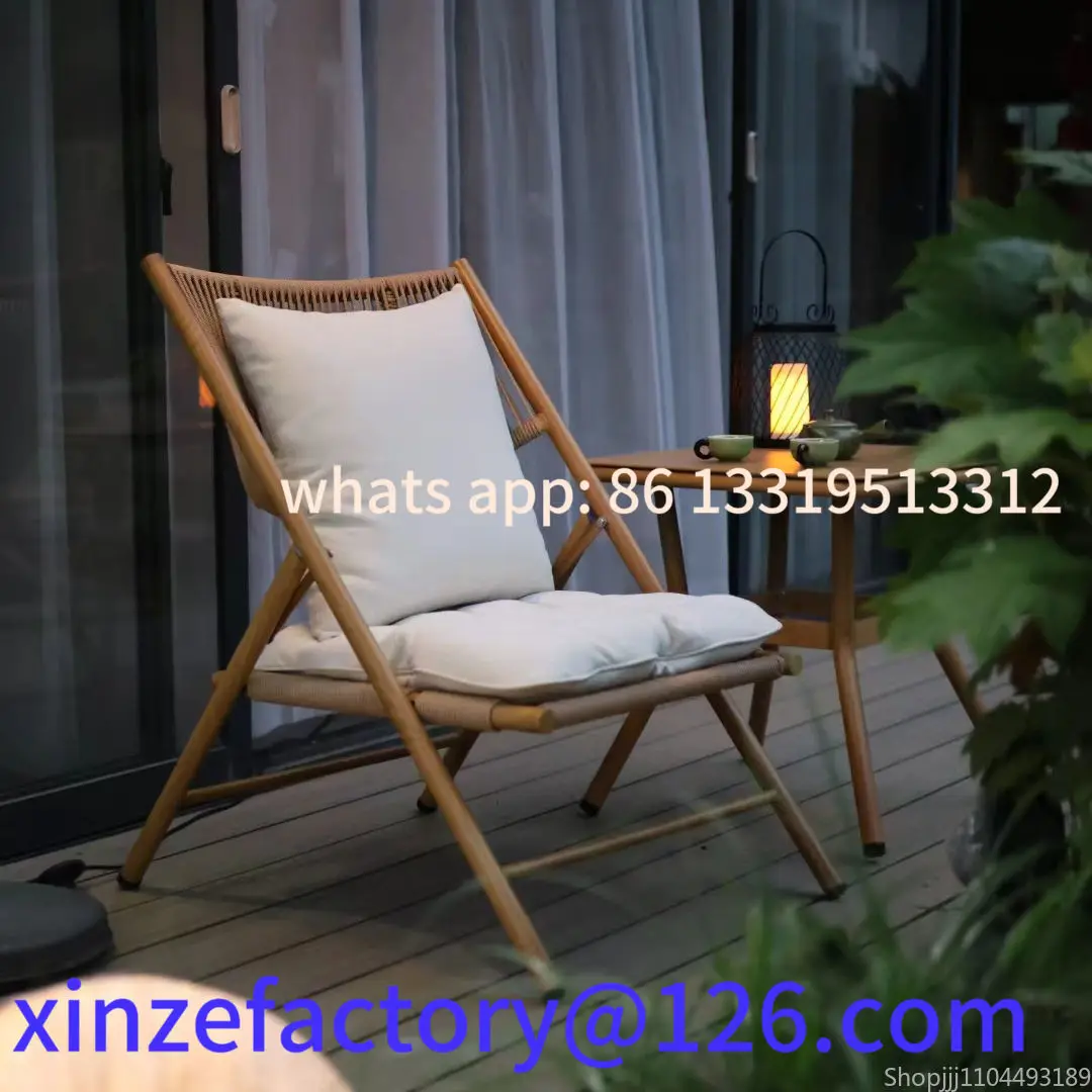 

Customizable Foldable Chair Balcony Creative Rattan Lounge Chair Outdoor Furniture