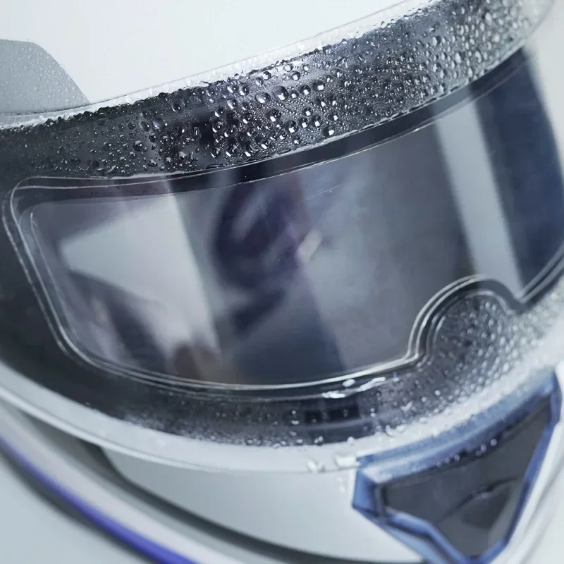 1/2 pezzi pellicola antipioggia per casco per lente casco moto resistente alla nebbia sicurezza guida pellicola adesiva con rivestimento nano accessorio per casco