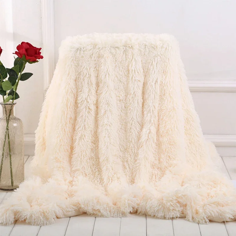 

Luxury Long Shaggy Blanket Soft Plush Sofa Bed Cover Blanket Fluffy Faux Fur Throw Couch Blankets Winter Warm Bedding Large Size