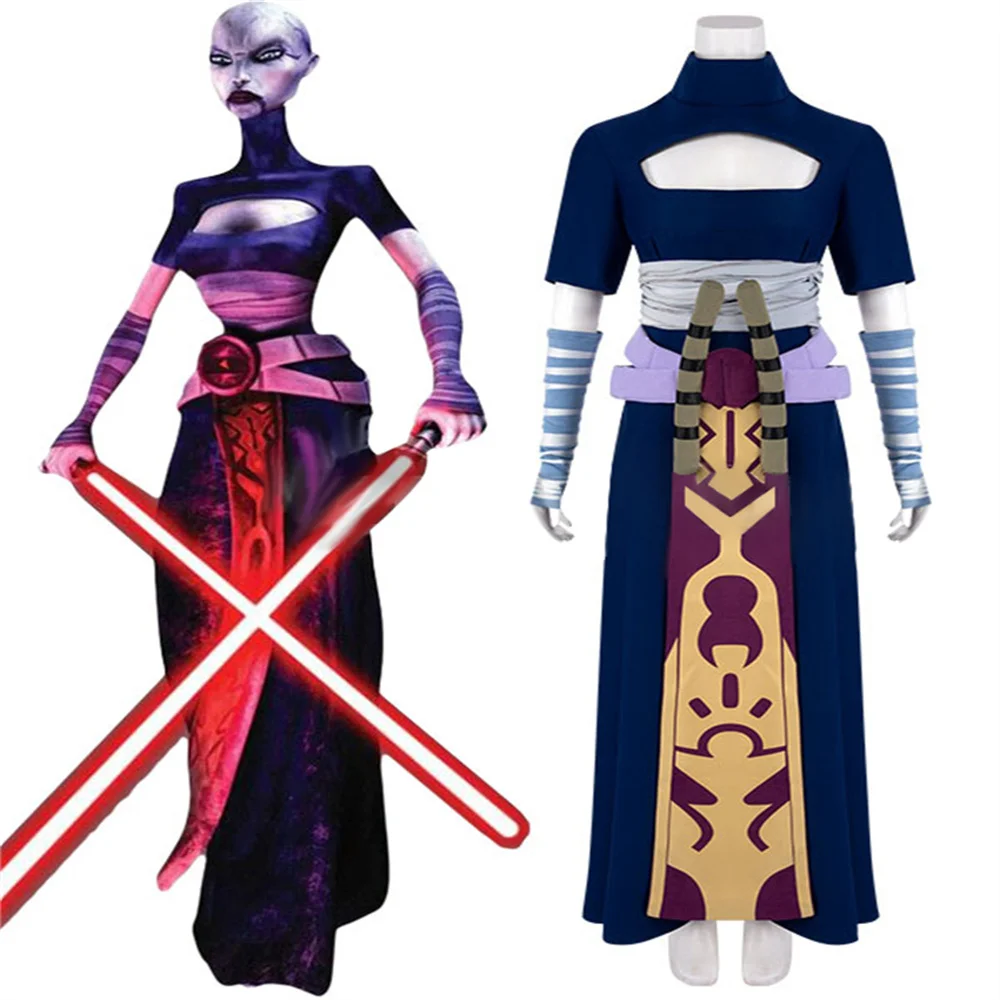 

Movie Asajj Ventress Cosplay Costume Women Battle Suit Halloween Carnival Party Outfits Custom Made