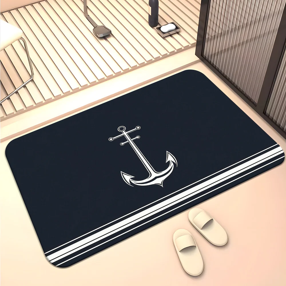 Highly Detailed Nautical Anchor Printed Doormat Outdoor Indoor Entrance Welcome Mat Decorative Ocean Theme Home Rug Mat for Mode