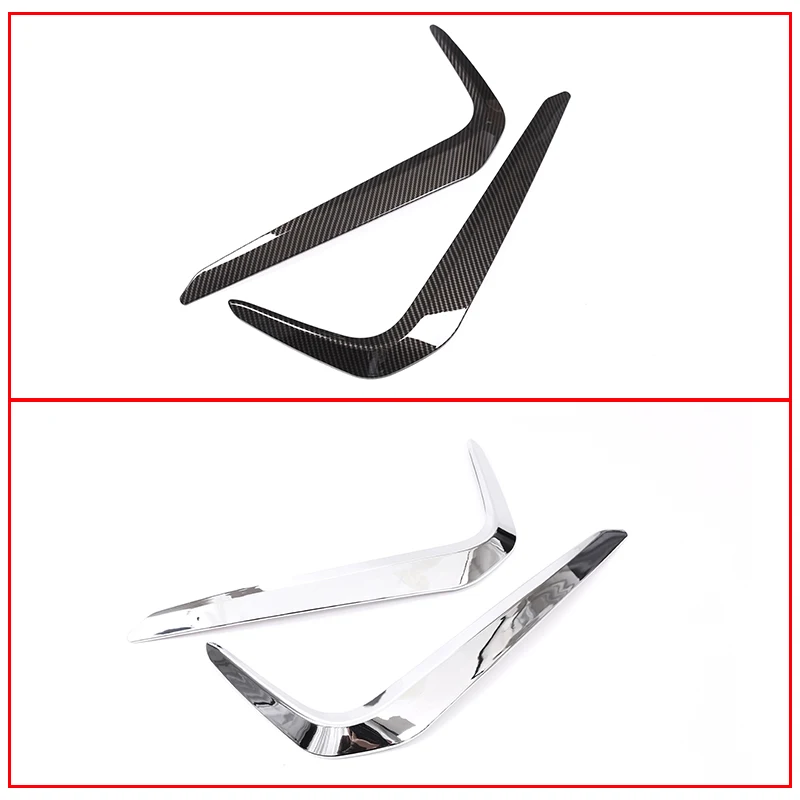 ABS Carbon fiber/Bright Light Car Front Fog Decoration Strips Trim For BMW 5 Series G30 2018-20 Car Accessories（Sports version）
