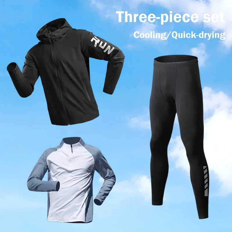 Men's Casual Sports Three-piece Set Quick Dry Basketball Fitness Running Training Gear Spring Summer 2026 New Arrival
