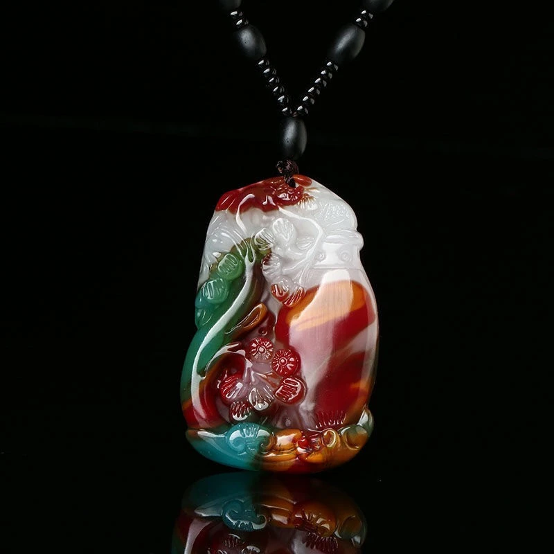 Colorful Jade Vase Pendant for Men and Women's Flat and Safe Popular Pendant