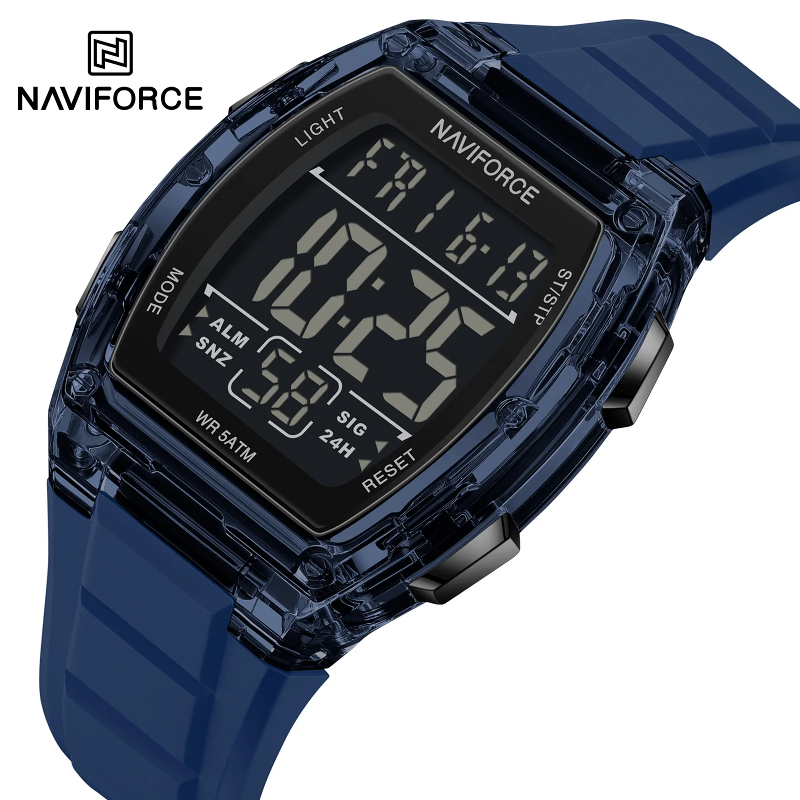 NAVIFORCE 6106 Fashion Electronic Watches for Man Outdoor Sports Calendar Waterproof Silicone Strap Casual Men Digital Watch