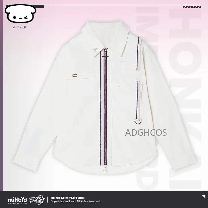 

【Genuine】Elysia White Shirt Coat Honkai Impact 3rd Herrscher of Human Series Cosplay Costume Anime Gift for Daily Wear