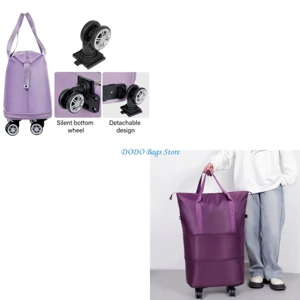 

Сумка на колесиках для путешествий и фитнеса, водонепроницаемая расширяемая сумка большой емкости, складная сумка для хранения