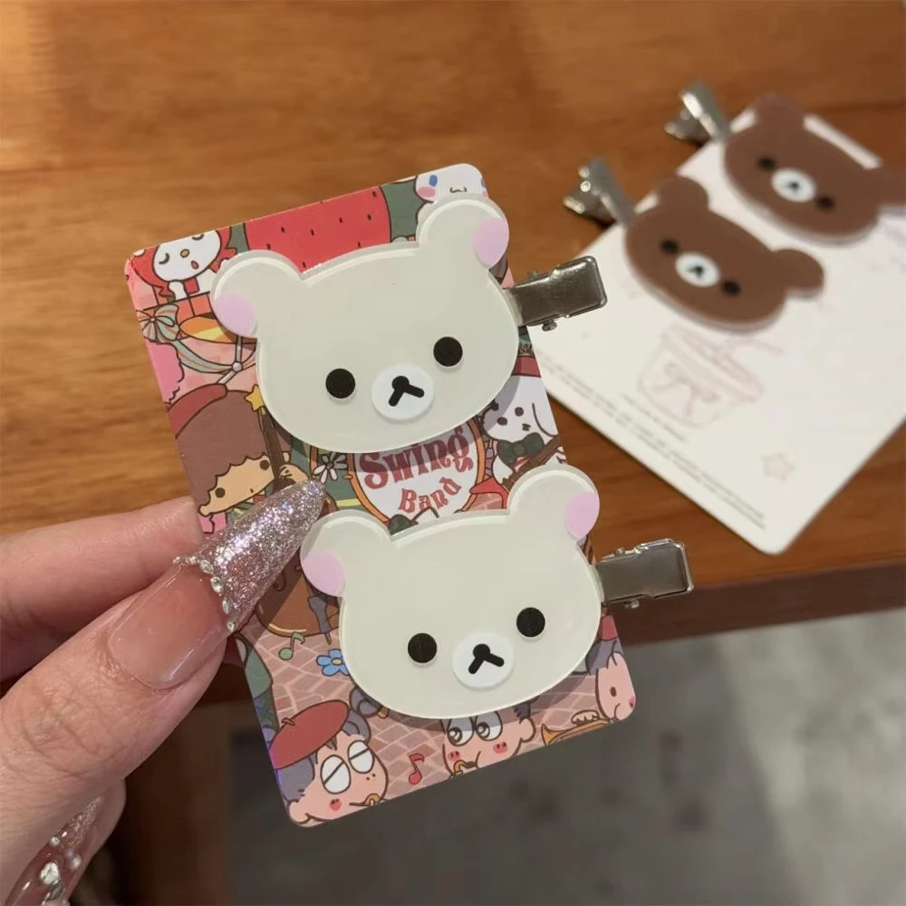 Fashion Rilakkuma Korilakkuma Hair Clips Anime Bear Head Cute Hair