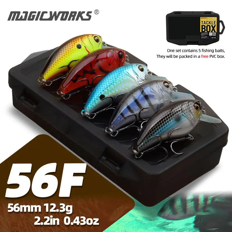 

Magic Works 5pcs/Set Best Price 56mm 12.3g Crankbaits Fishing Lure Wobblers Hard Baits Bass Lures Freshwater Floating Crankbait