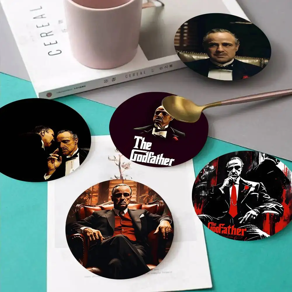 1pc Classic Movie Gangsters The Godfather Wooden Coaster Colour Printing Cup Mat Home Desk Decoration Gifts