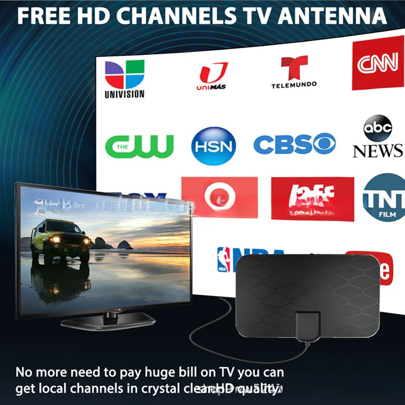 Antena TV Digital dalam ruangan Duke, antena TV pola kotak Mini, antena DVB-T2 4K 1080P