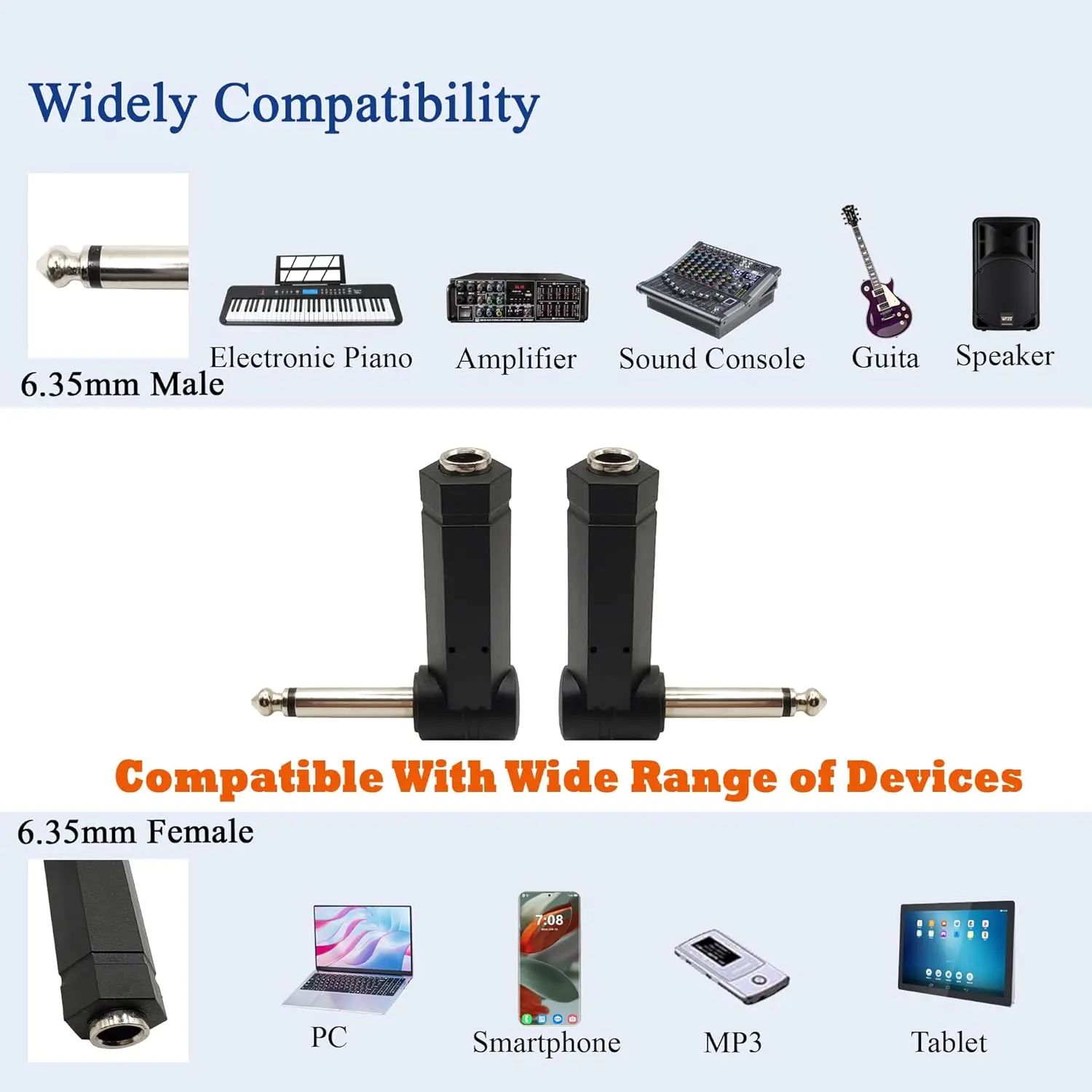 1 шт. 6,35 мм 1/4 "папа-мама TRS стерео аудио разъем прямоугольный динамик гитарный кабель для наушников адаптер для динамика Studio