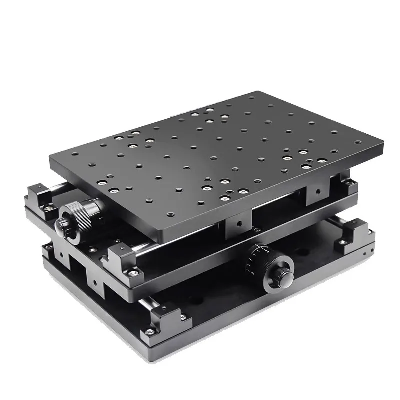 XY Axis Manual Precision Stage, Large Travel Micrometer Sliding Table for Laser Marking Machine, Crossed Roller Guide, Fine