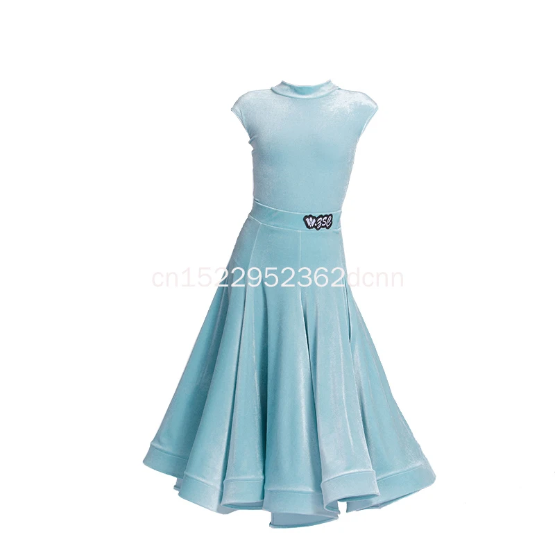 Mädchen Modern Dance Kostüme Neue Kinder Performance Kostüme Wettbewerb Tanz Röcke Samt Neue Walzer Tanz Kostüme