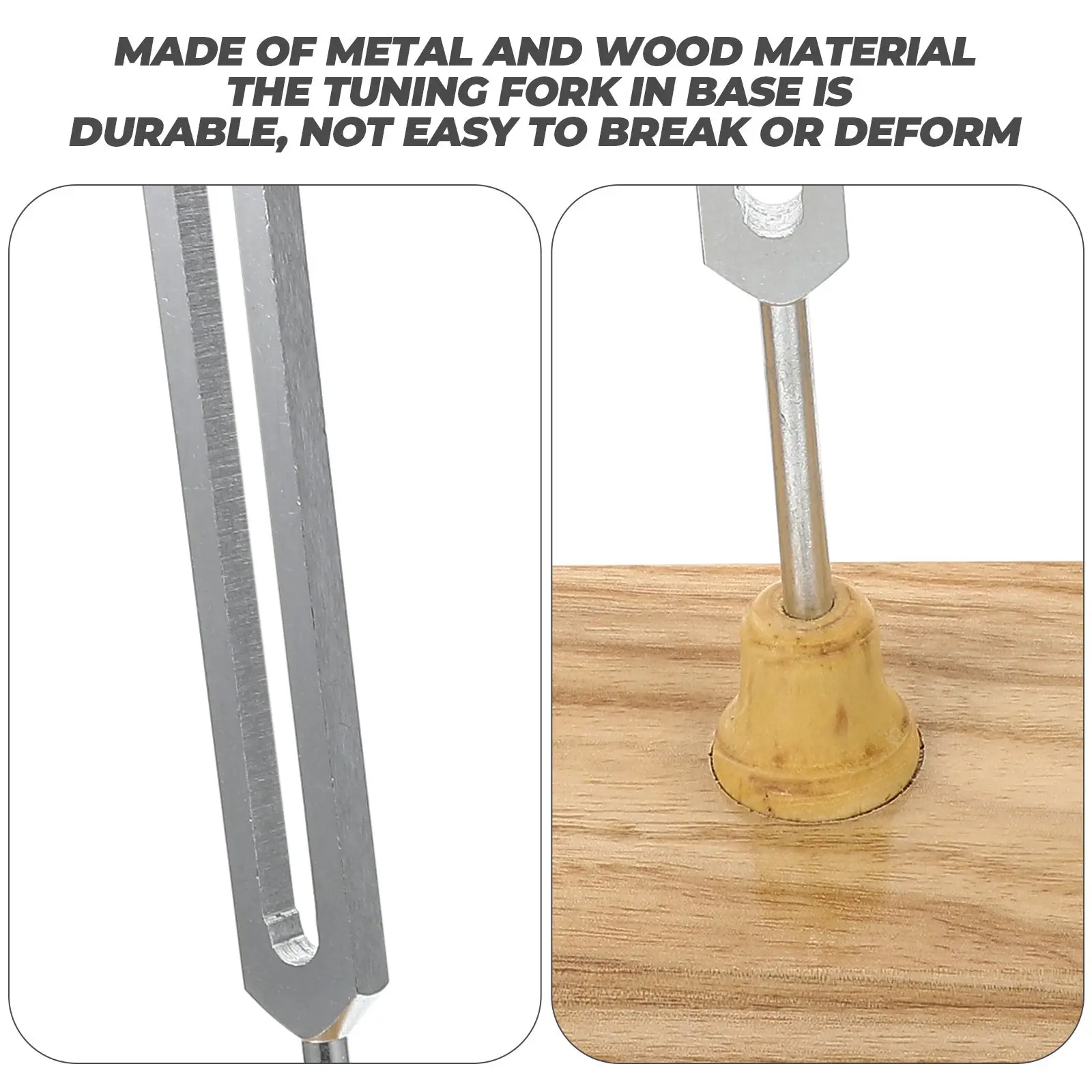 1Set Resonance Tuning Fork Set Premium Metal Tuning Forks with Hammer on Stable Wood Base for Physics Acoustic Experiments
