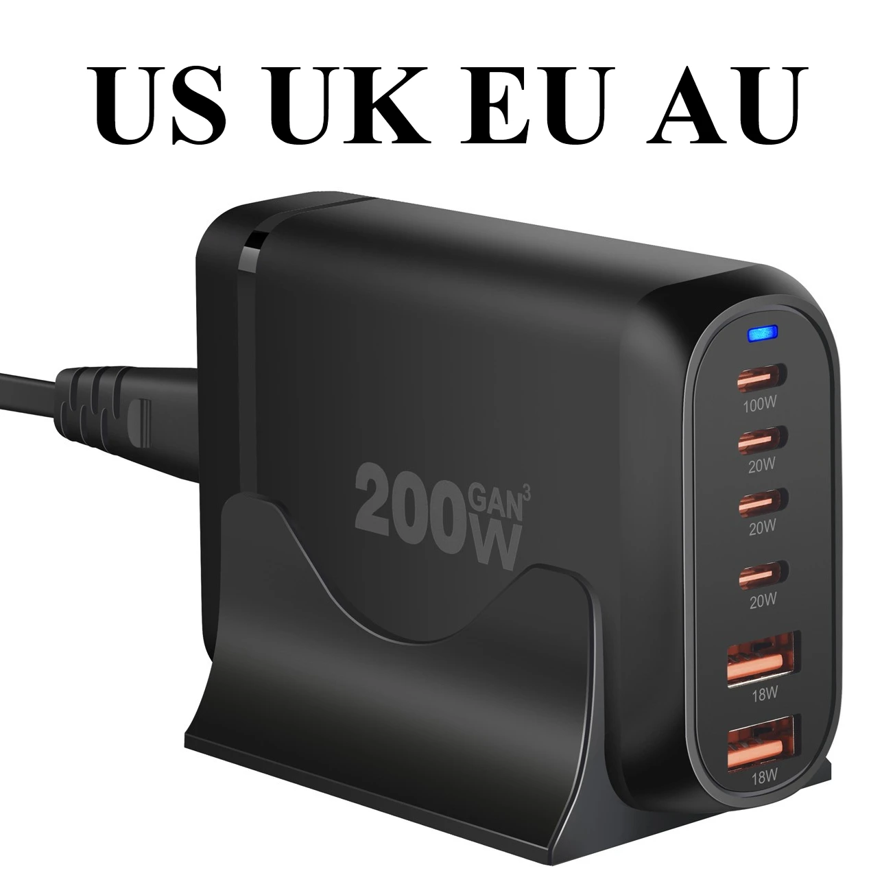 200w-gan-pd-charger-120w-multi-port-fast-charging-desktop-charger-for-iphone-samsung-xiaomi-phones-tablets-laptops