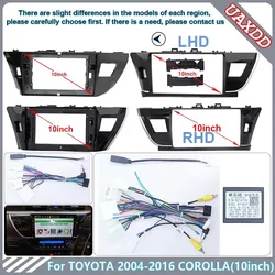 For TOYOTA 2014-2016 COROLLA 10.1INCH Car cd DVD Radio Android video Stereo audio screen player MP5 cables Harness Plastic frame