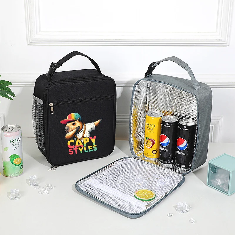 Capy styles patter lunch bag Insulation Bento Pack Aluminum Foil Rice Bag Meal Pack Ice Pack Student Bento Lunch Handbag