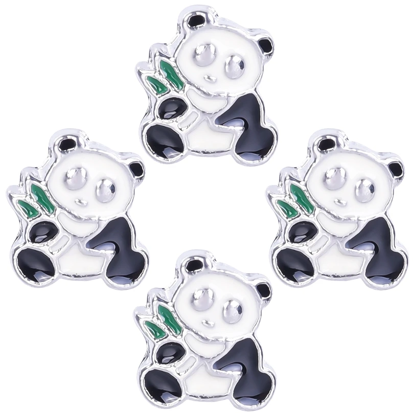 20Pcs Cute Animal Panda Giraffe Penguin Lion Rabbit Floating Charms Elephant Cow Pendant For Locket Relicario Necklaces Jewelry