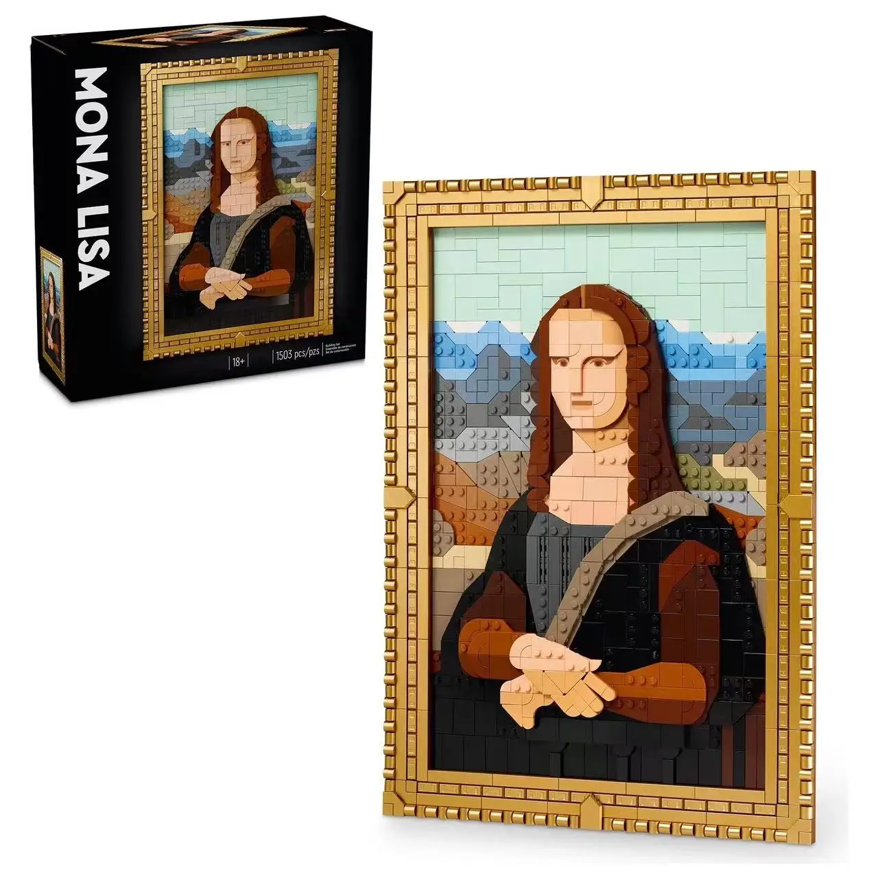 2024 New Art 31213 Art Mona Lisa Building Blocks World Famous Painting 3d Model Assemble Bricks Toys Christmas Gift Home Decor