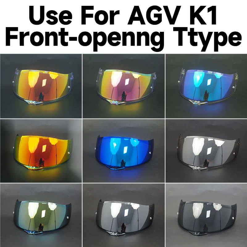 K1 خوذة قناع ل AGV K1 الجبهة فتح نوع اللونية قناع دراجة نارية درع خوذة عدسة الأشعة فوق البنفسجية المحمية ليلا ونهارا #1