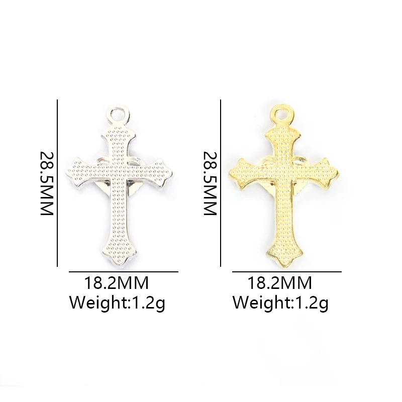 10pcs Metal Crystal Crucifix Charms Heart Shaped Intertwined Cross Pendants DIY Religious Jewelry Necklace Earrings Accessories