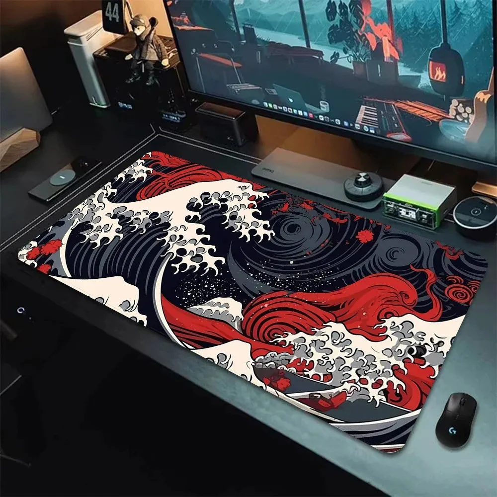Space Galaxy Mousepad Office Computer Blue Gaming Keyboard Mat Notebook Anti-Slip Locking Edge Desk Pad Soft Rubber Table Mats