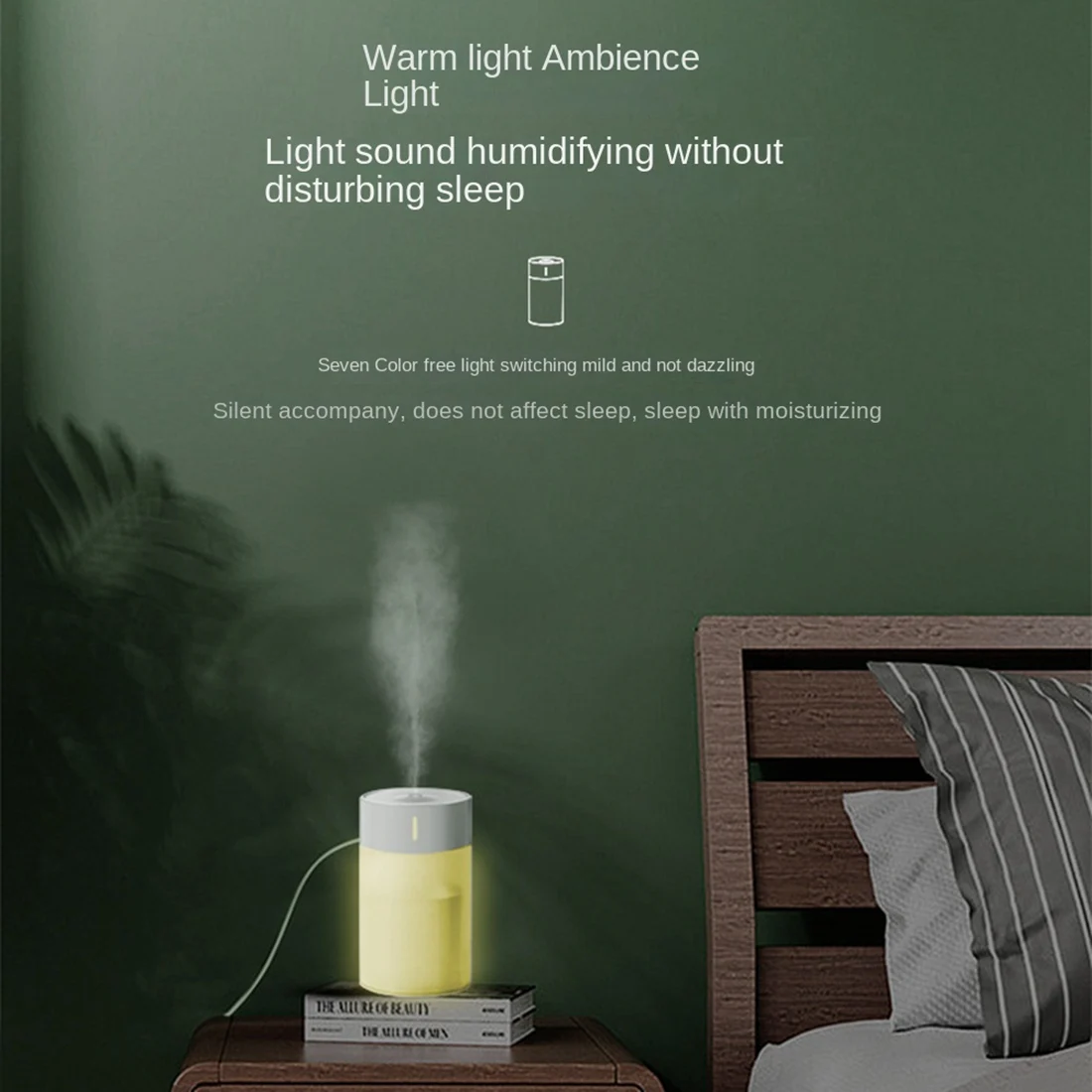 260Ml Air Humidifier USB Ultrasonic Aroma Essential Oil Diffuser Mini Cool Mist Maker Purifier for Home Car Grey