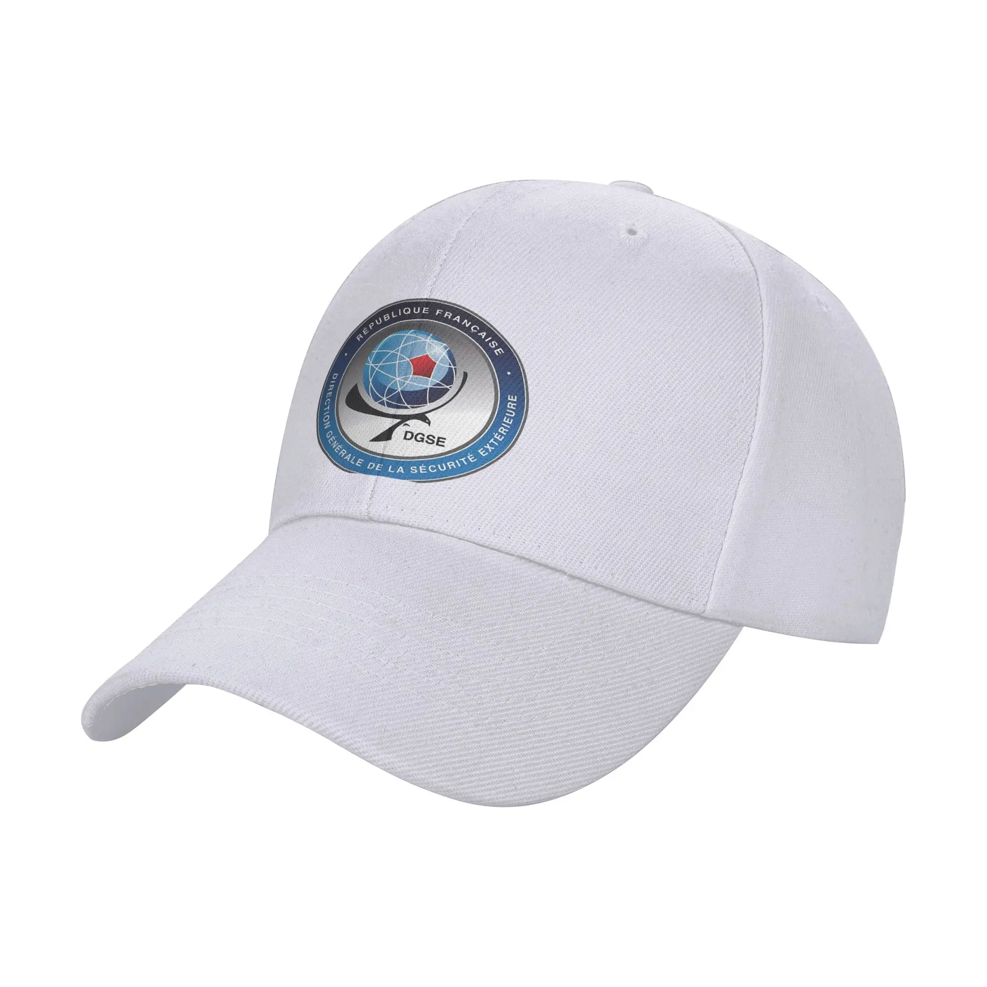Fashion DGSE FRENCH INTELLIGENCE SERVICE Curved Brim Baseball Cap Soft-Top Denim Hat Sun Visor Hat