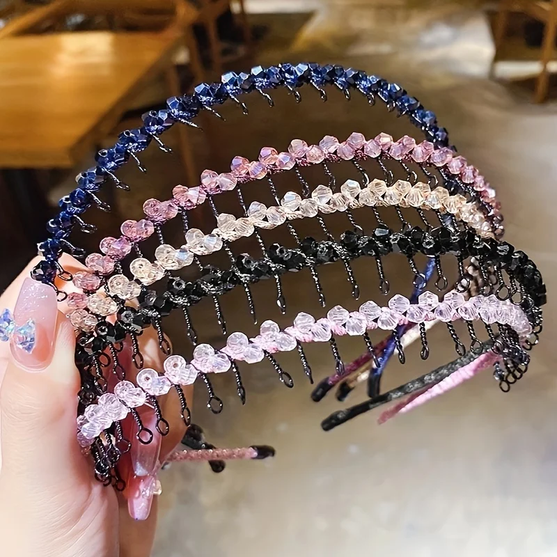 

Модная женская повязка на голову класса люкс с зубчиками, предотвращающая скольжение, для фиксации челки и непослушных волос.