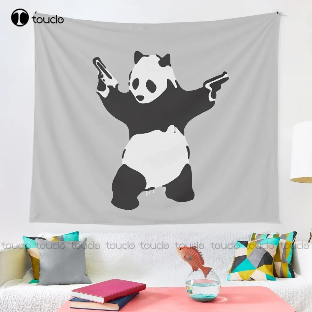 Banksy Pandamonium Armed Panda Artwork Pandemonium Street Art Design For Posters Prints Tshirts Men Women Tapestry Wall Tapestry