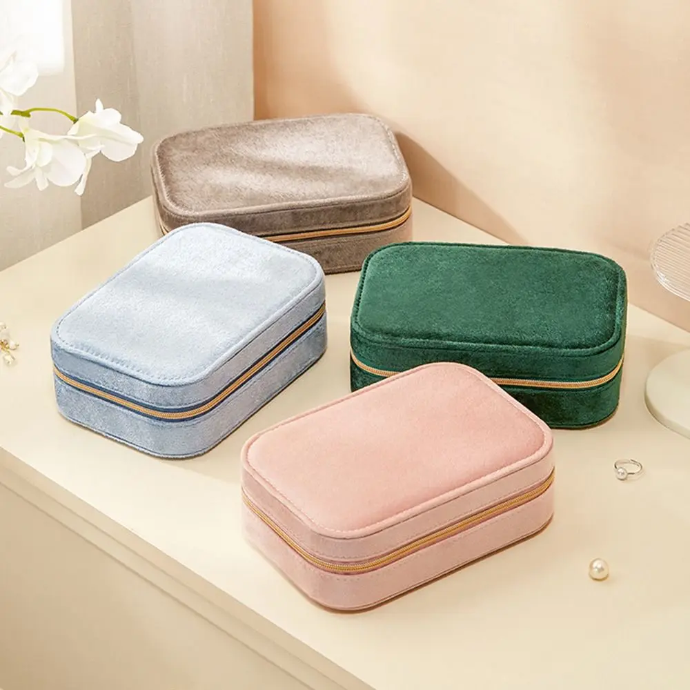 

2 Layer Travel Jewelry Case Portable Large Capacity Jewelry Organizer Multi-functional with Removable Tray Necklace Display Case