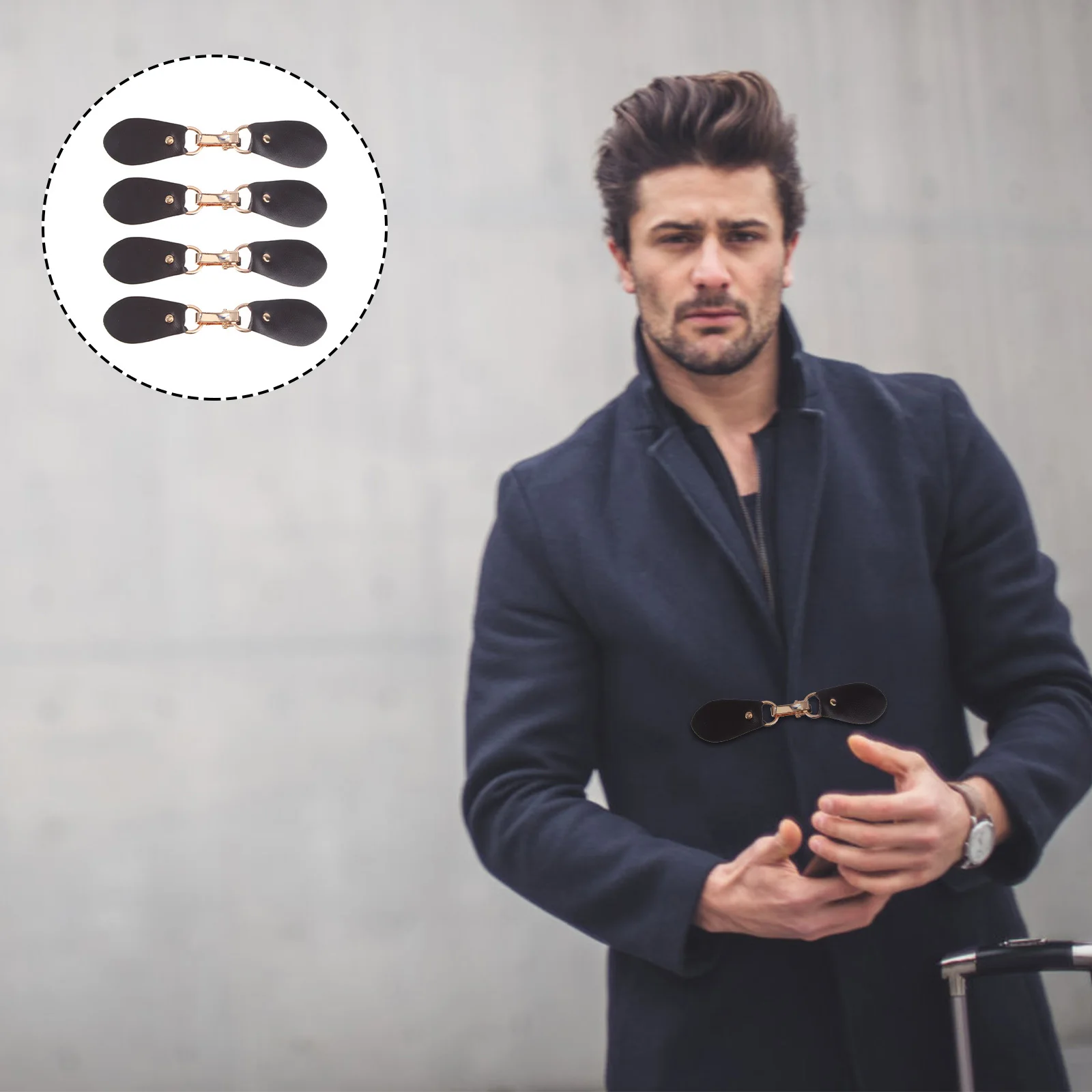 

4Pcs Long-Lasting Metal Clothing Connectors Practical Hook Design for Formal Casual Occasions Sweater Clips Cardigan