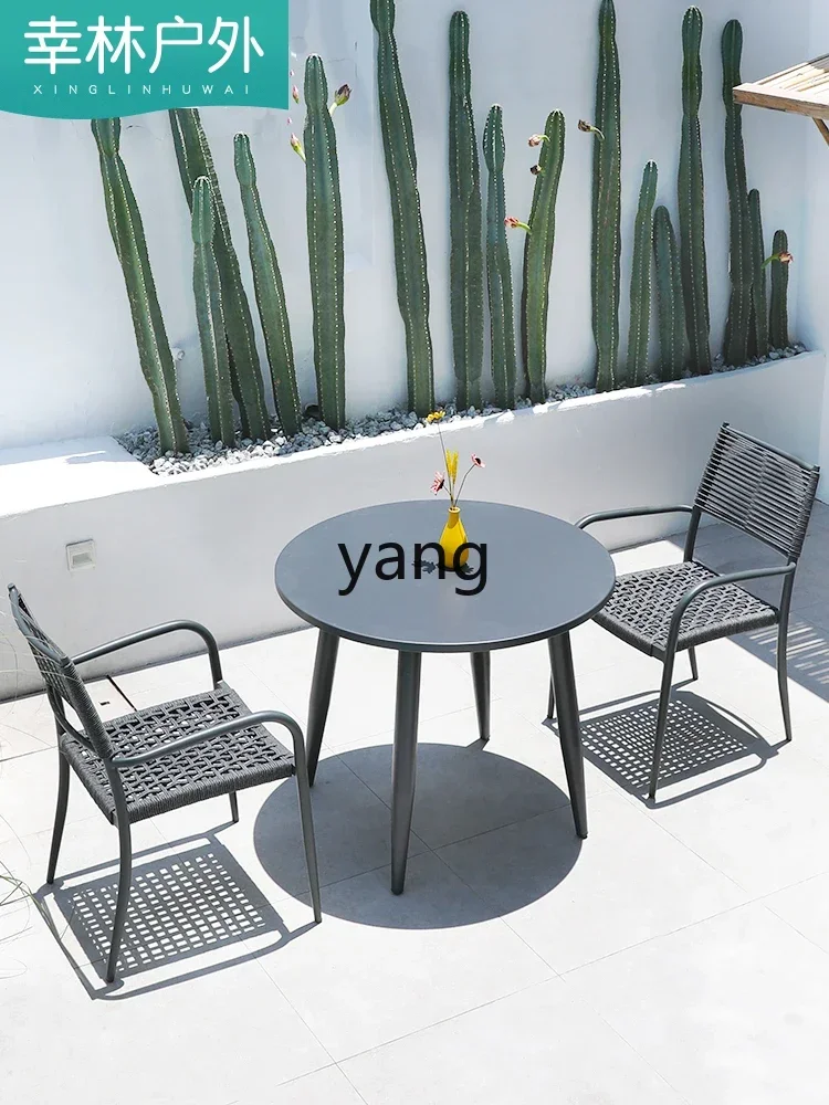 LH 야외 테이블 및 의자, 안뜰 정원 레저 야외 테이블 및 의자, 플라스틱 테라스 라탄 의자 세트