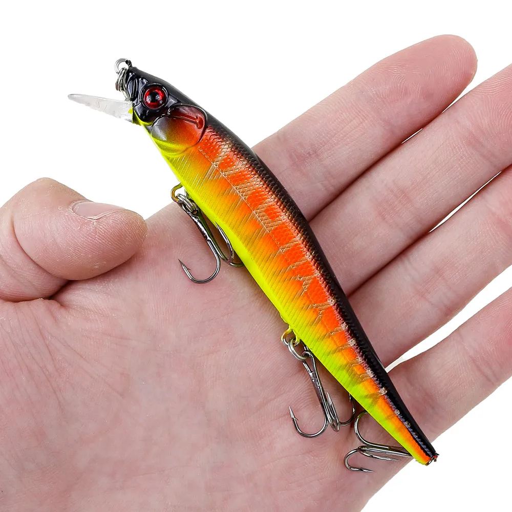 1Pcs Fishing Lure 115mm/14g Minnow Crankbait Wobblers 3D Eyes Perch Artificial Bait Pike Carp Bait Swim Bait Fishing Pesca