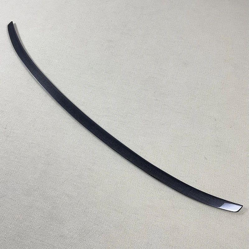 2019-2022 FRP glossy black Forged carbon FOR Audi A6 C8 S Style Carbon Fiber Rear Spoiler Trunk Wing