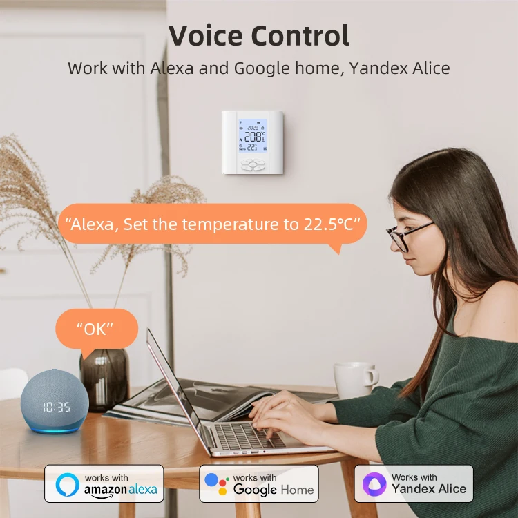 Termostato AVATTO Zigbee Tuya Smart Temperature Controller alimentato a batteria per attuatore caldaia a Gas funziona con Alexa Google home