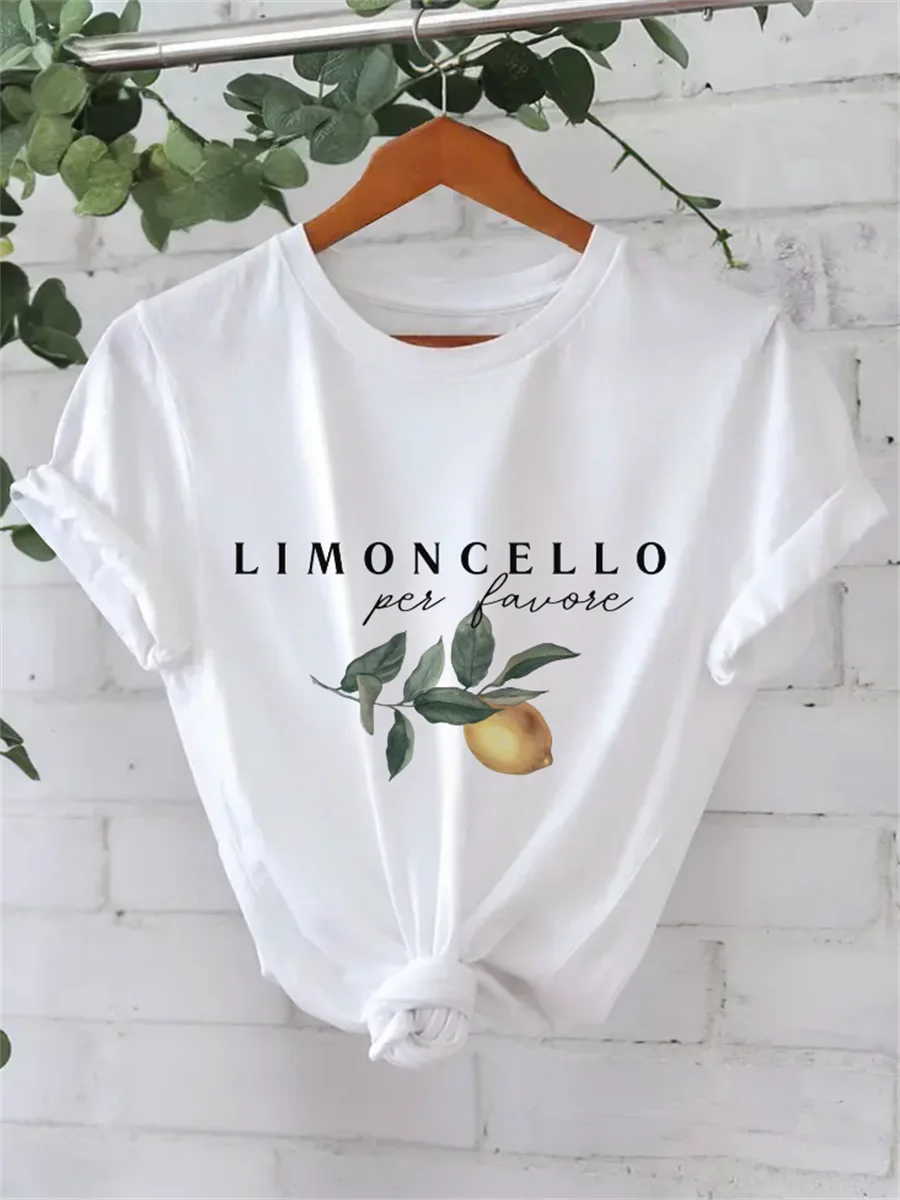 

Street Casual Top Pattern 90s Cute Style Clothing T-Shirt Printed Short Sleeved Polyester Fabric T-Shirt White Regular T-Shirt