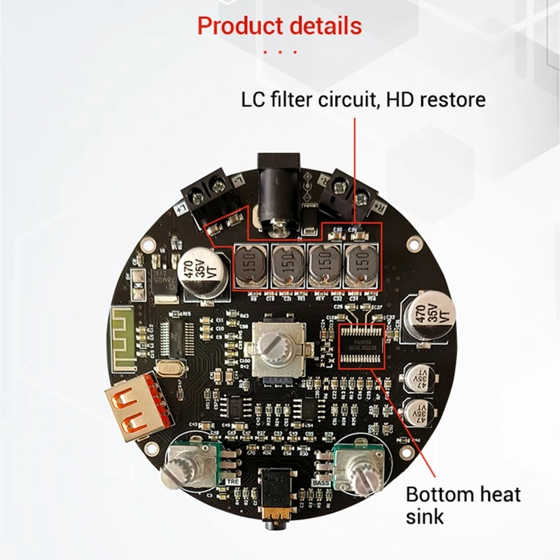 BT 5.1 Stereo Receiver Amplifier Board 2 Channel Mini Wireless High Power